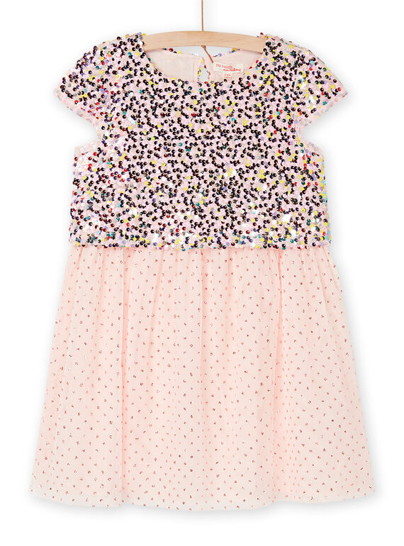 Abito rosa a paillettes in tulle RABUROB2 / 23S90142ROB307