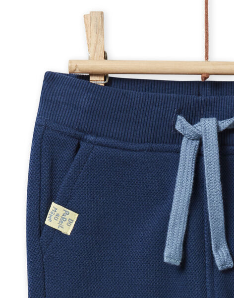 Pantaloni piqué blu ardesia neonato NUJOPAN1 / 22SG1061PANC203