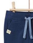 Pantaloni piqué blu ardesia neonato NUJOPAN1 / 22SG1061PANC203