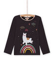T-shirt grigia stampa lama fantasia bambina MAHITEE2 / 21W901U1TMLJ905