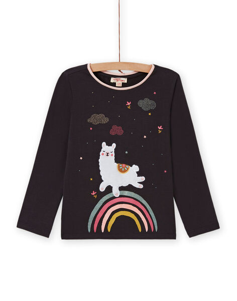 T-shirt grigia stampa lama fantasia bambina MAHITEE2 / 21W901U1TMLJ905