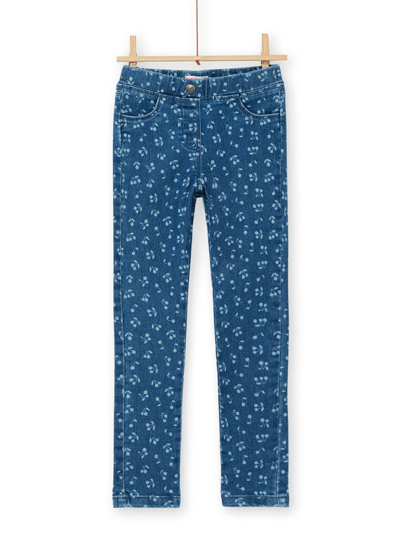 Jeggings blu con stampa ciliegie LAJOJEG1 / 21S90142D2BP274