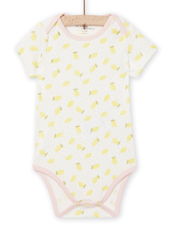Body ecrù a pois e stampa limone neonata NEFIBODCIT / 22SH13I8BDL001