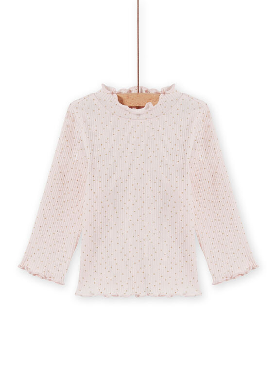 Dolcevita rosa chiaro a costine neonata MIJOSOUPRIB3 / 21WG09N2SPL632