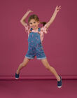 Salopette in jeans blu con ricami a fiori RAMAGSAC / 23S901T1SACP272