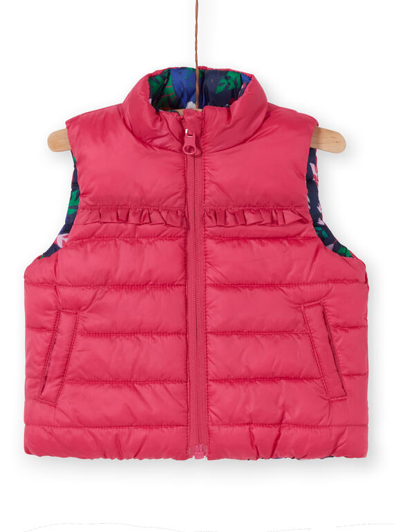Piumino double face senza maniche rosa scuro e navy neonata LIFOUDOUNEX / 21SG09R2PAR070