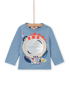 T-shirt blu orizzonte stampa drago astronauta neonato MUPLATEE1 / 21WG10O2TML216