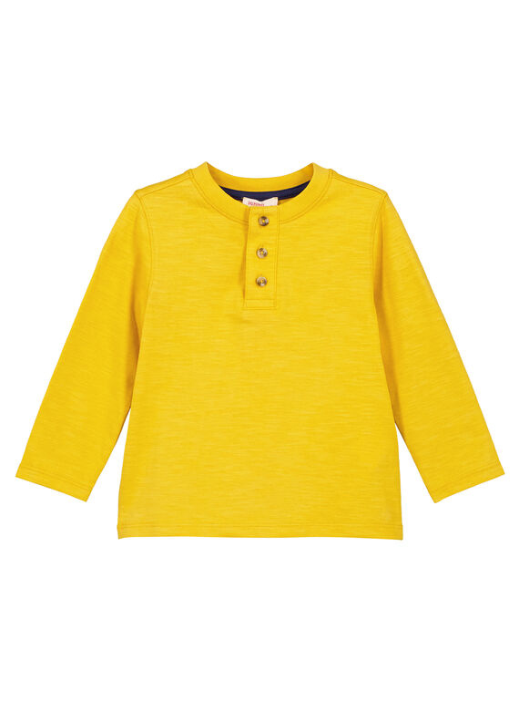 T-shirt collo alla tunisina Ocra maniche lunghe GOJOTUN3 / 19W90235D32B116