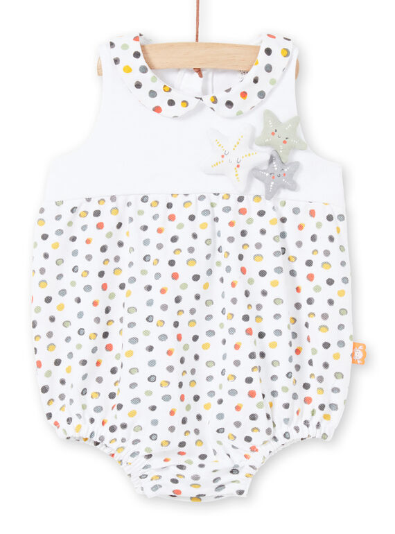 Pagliaccetto bianco e giallo a pois nascita bambina LOU2BAR / 21SF03I1BAR000