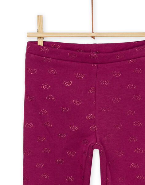 Leggings con stampa arcobaleno viola PAJOLEG7 / 22W901C6PANH701