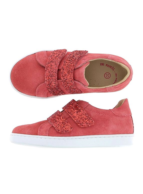 Girls' leather city trainers CFTENPINK / 18SK35W1D3G030