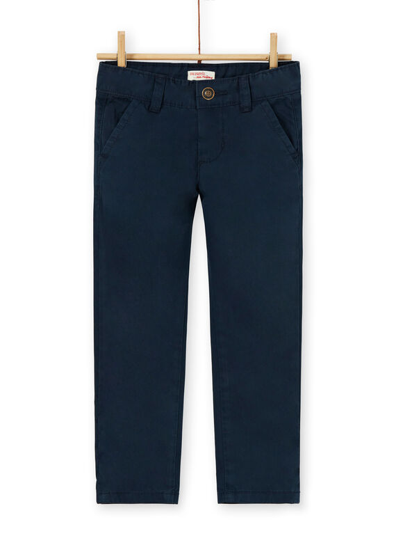 Pantaloni chino navy in cotone bambino LOJOPACHI2 / 21S90235PAN705
