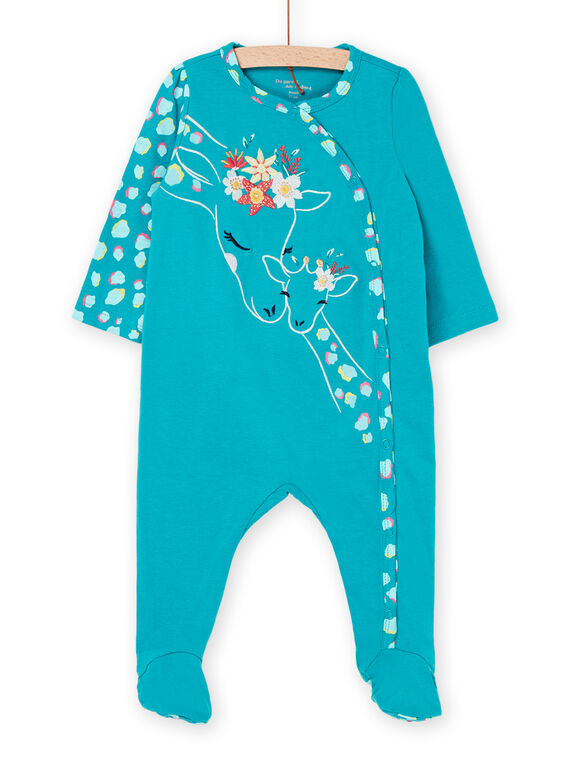 Tutina turchese con motivo giraffe REFIGREMAM / 23SH13H4GRE202