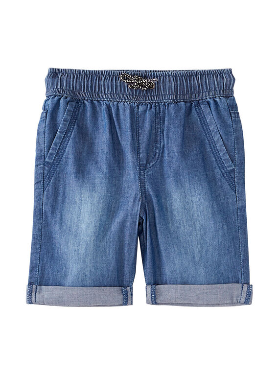 Bermuda bambino tinta unita in cambrì denim JOJOBERMU7 / 20S902T8D25P274
