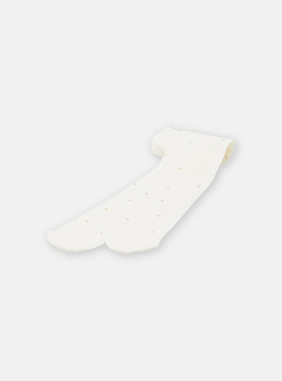 Collant ecrù con stampa stelle bambina TYAJOSCOL3 / 24SI0183COL001