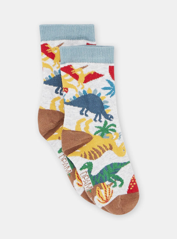 Calze grigie con stampa dinosauro bambino SYOJOCHO2 / 23WI02B4SOQJ922