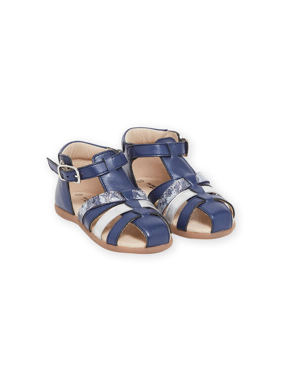 Sandali alti navy in pelle RISANDBLUE / 23KK3766D0E070