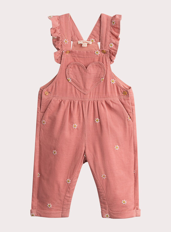 Tuta rosa in velluto per bambina  VIKLISAL / 24WG0941CBL303