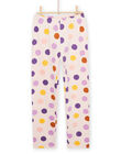 Pigiama rosa cipria con motivi giraffe e a pois REFAPYJGIR / 23SH1154PYJD327