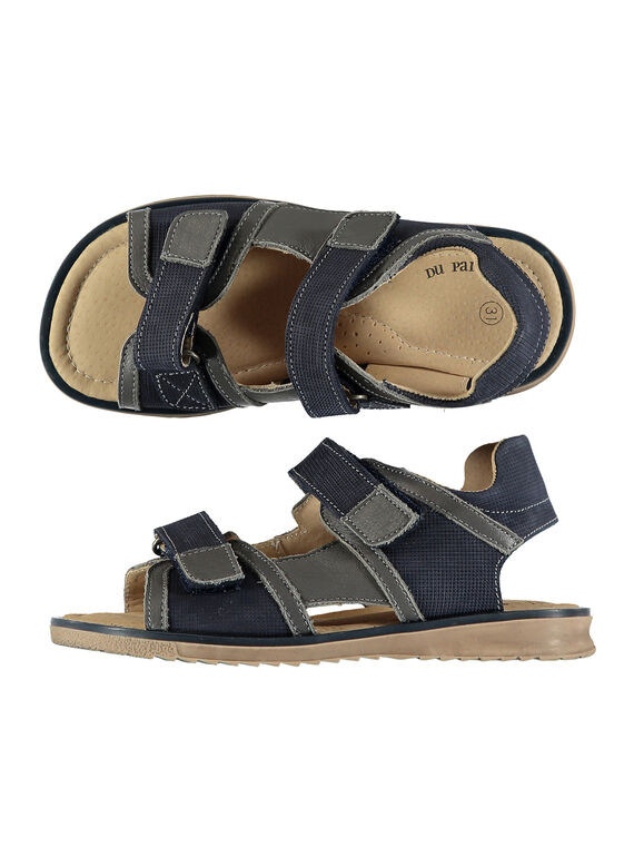 Sandali da città bicolore in pelle bambino FGSANDBOY / 19SK36C3D0E070