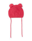 Berretto rosa vintage motivo gatto e pompon neonata MYIFUNBON / 21WI0966BOND332