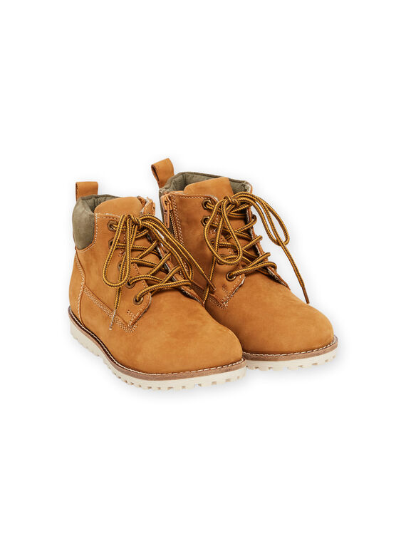 Stivaletti pelle cammello con lacci bambino MOBOOTALEXY / 21XK3682D0D804
