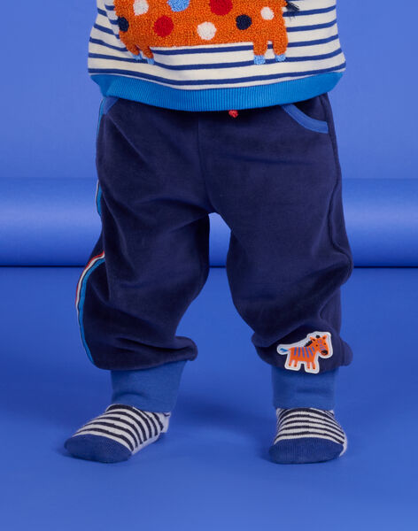 Pantaloni blu majorelle con motivo zebra RUNAUPAN3 / 23SG10N3PANC231