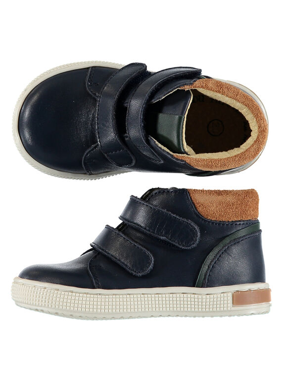 Sneakers pelle navy neonato GBGBASRINE / 19WK38I2D3F070