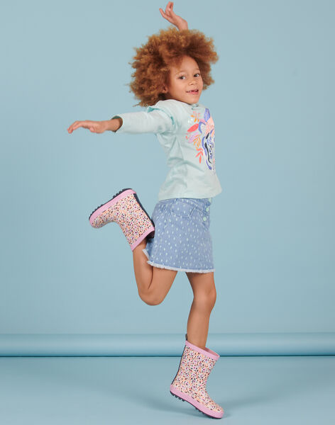 Gonna denim chiaro a pois bambina NAMOJUP2 / 22S901N1JUPP272