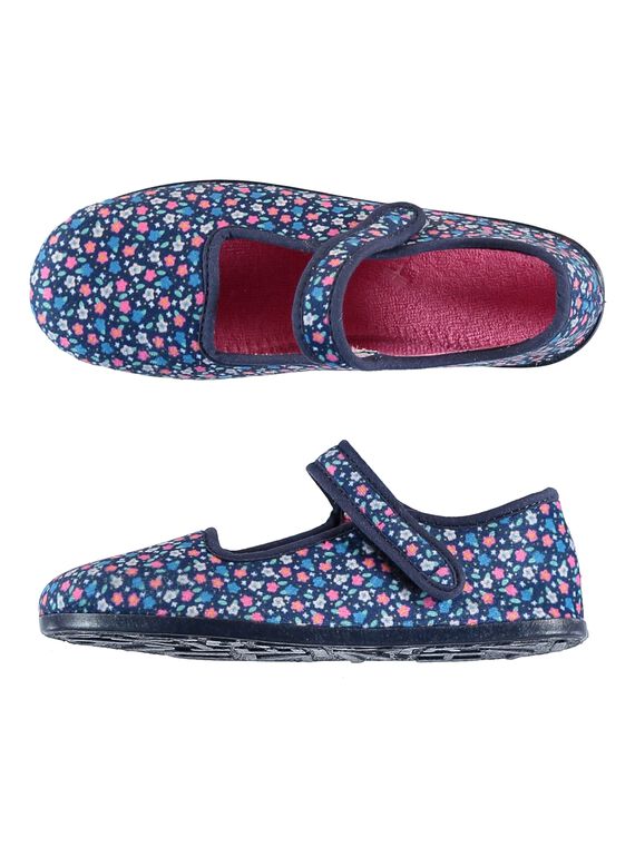 Babbucce made in France velluto a fiori blu GFBALFLE / 19WK35Z7D07070