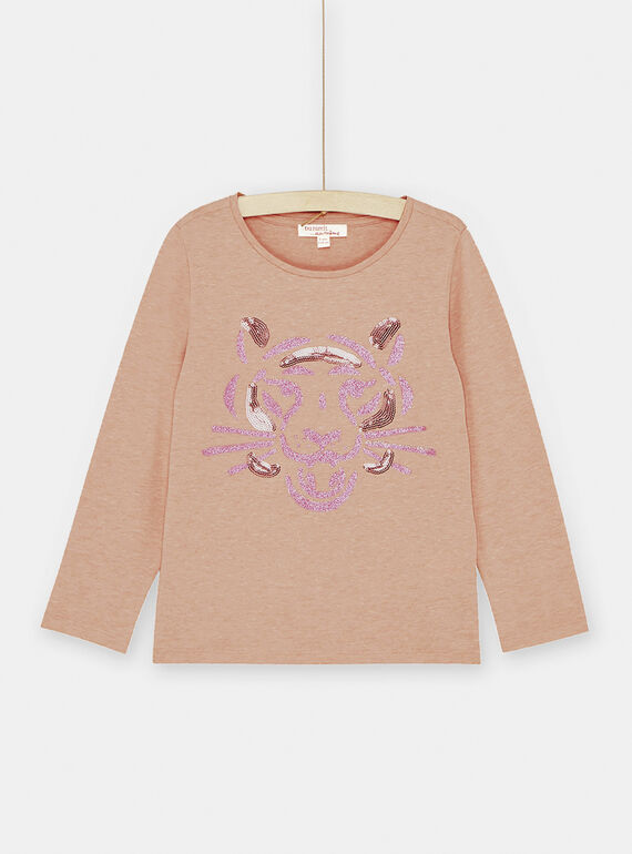 T-shirt rosa con motivo tigre bambina SAJOYTEE2 / 23W901B1TMLD314