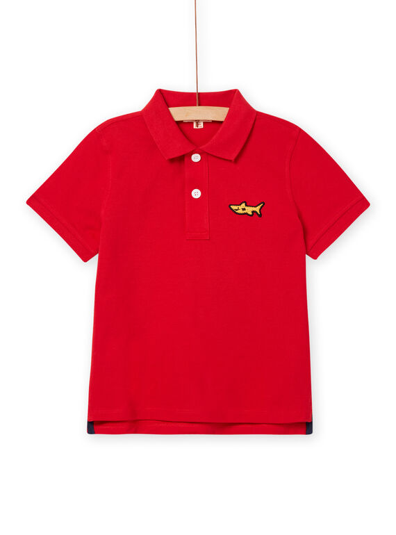 Polo rossa con ricamo squalo bambino NOJOPOL3 / 22S90265POL050