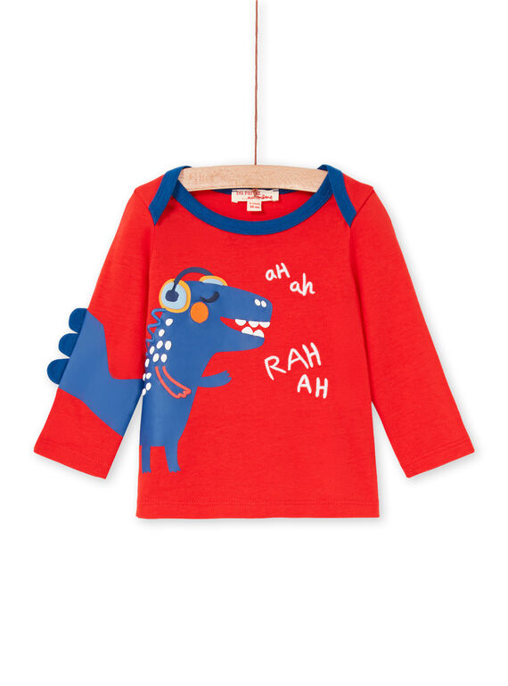 T-shirt rossa e blu neonato LUCANTEE1 / 21SG10M1TMLF505