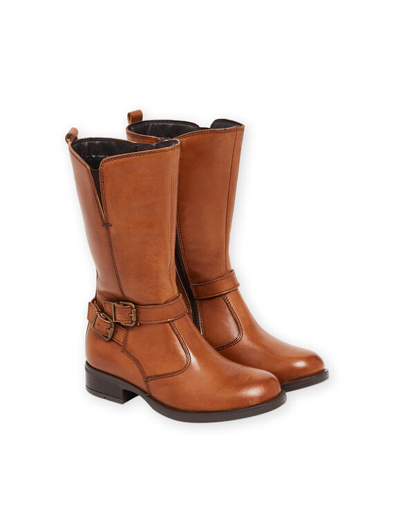 Stivaletti stile equitazione con cinturino in pelle liscia PABOTTCAMEL / 22XK3591D3W804