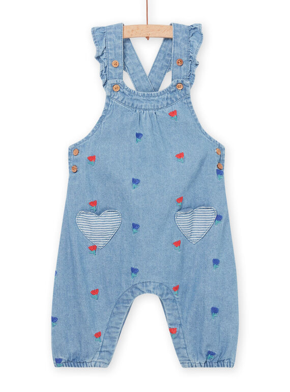 Salopette in denim con ricami a fiori RINAUSAL / 23SG09N1SALP269