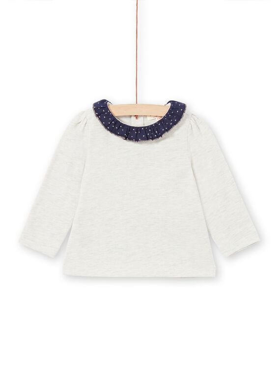 T-shirt beige melange e navy neonata MIJOBRA4 / 21WG0912BRAA011