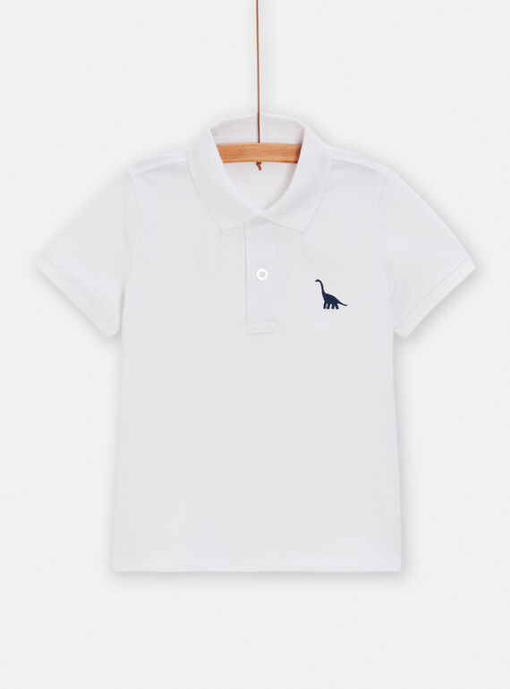 Polo bianca con ricamo dinosauro bambino TOJOPOL3 / 24S90293POL000