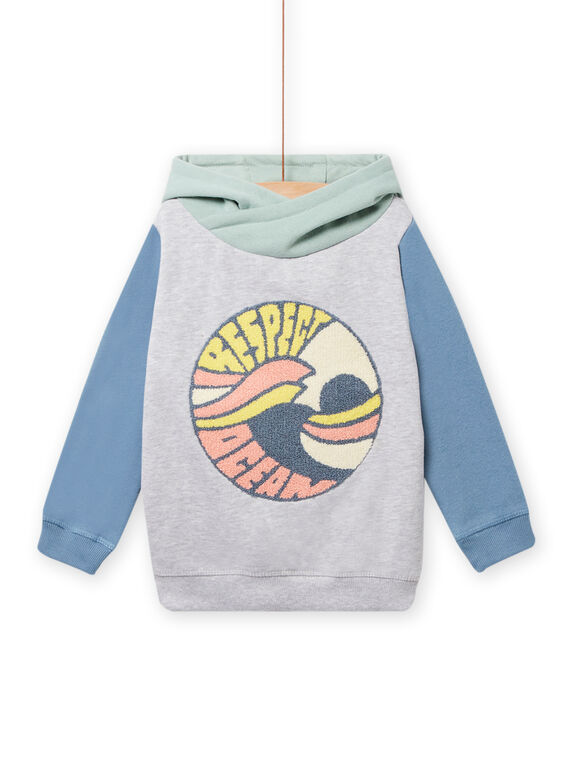 Felpa stile t-shirt con cappuccio color block motivo grafico bambino NOMOSWE / 22S902N1SWEJ922