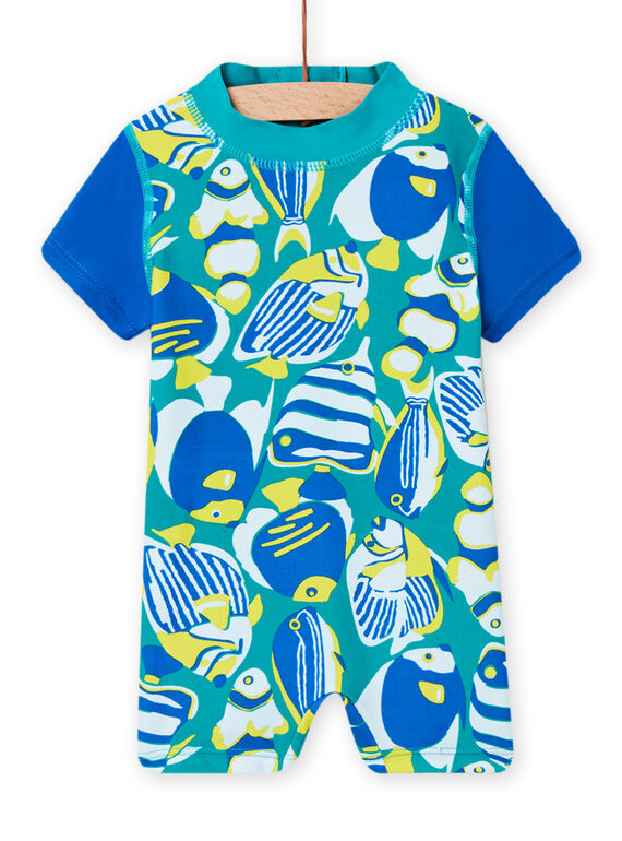 Costume tuta blu caraibi con stampa pesce neonato NYUCOMUVEX2 / 22SI10L5MAIC242
