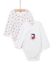 Set 2 body con stampa coccinelle e fiori nascita bambina NOU1BOD3 / 22SF0341BDN000