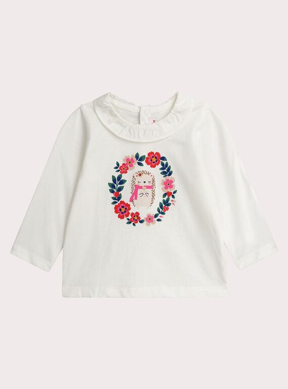 Maglietta a maniche lunghe con animazione riccio per bambina VIROBRA / 24WG09P1BRA001