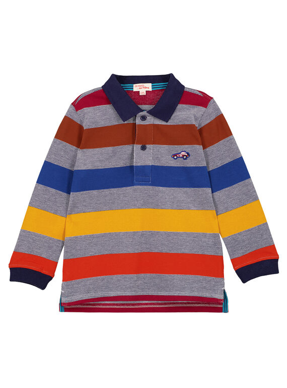 Polo Maniche Lunghe in Piqué a Righe Multicolore GOSANPOL / 19W902C1POL070
