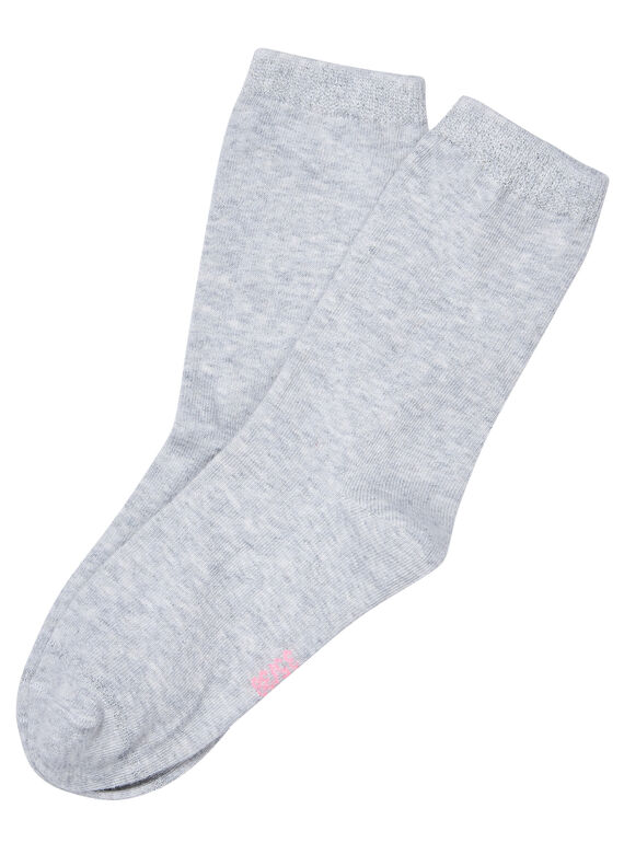 Calze bambina grigio chiaro con bordo lurex JYAESCHO4 / 20SI0161SOQ943