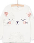 Pigiama t-shirt e pantaloni in velluto con stampa gatto PEFAPYJGER / 22WH1139PYJ001