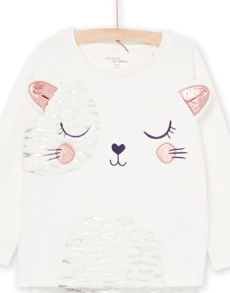 Pigiama t-shirt e pantaloni in velluto con stampa gatto PEFAPYJGER / 22WH1139PYJ001