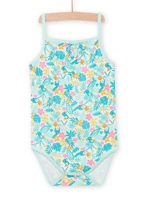 Body turchese con stampa giungla neonata NEFIBODTUR / 22SH13J2BDL001