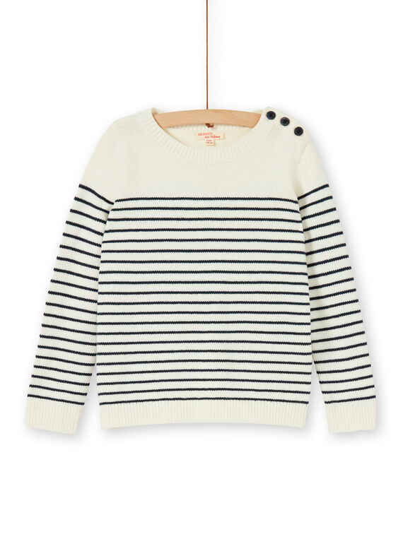 Maglia ecrù a righe bambino LOJOPUL1 / 21S90231PUL001