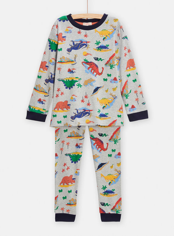 Pigiama grigio con stampa dinosauri bambino TEGOPYJAOP / 24SH124CPYJJ922