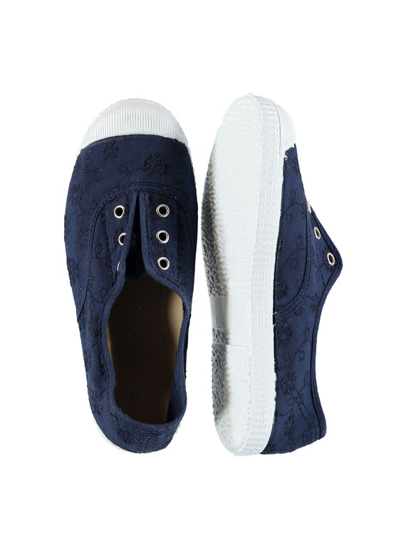 Scarpe da tennis tela ricamate bambina FFTENBROD4 / 19SK35B8D16070