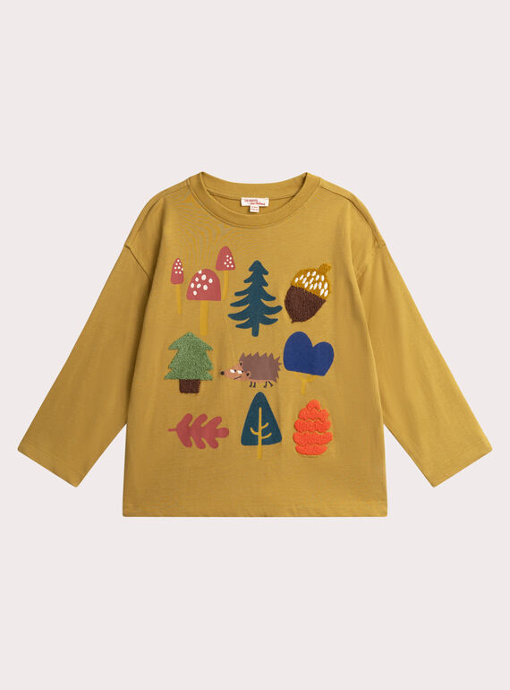 T-shirt verde animazione mondo della foresta per ragazzo  VOBATEE1 / 24W902Q2TMLG600